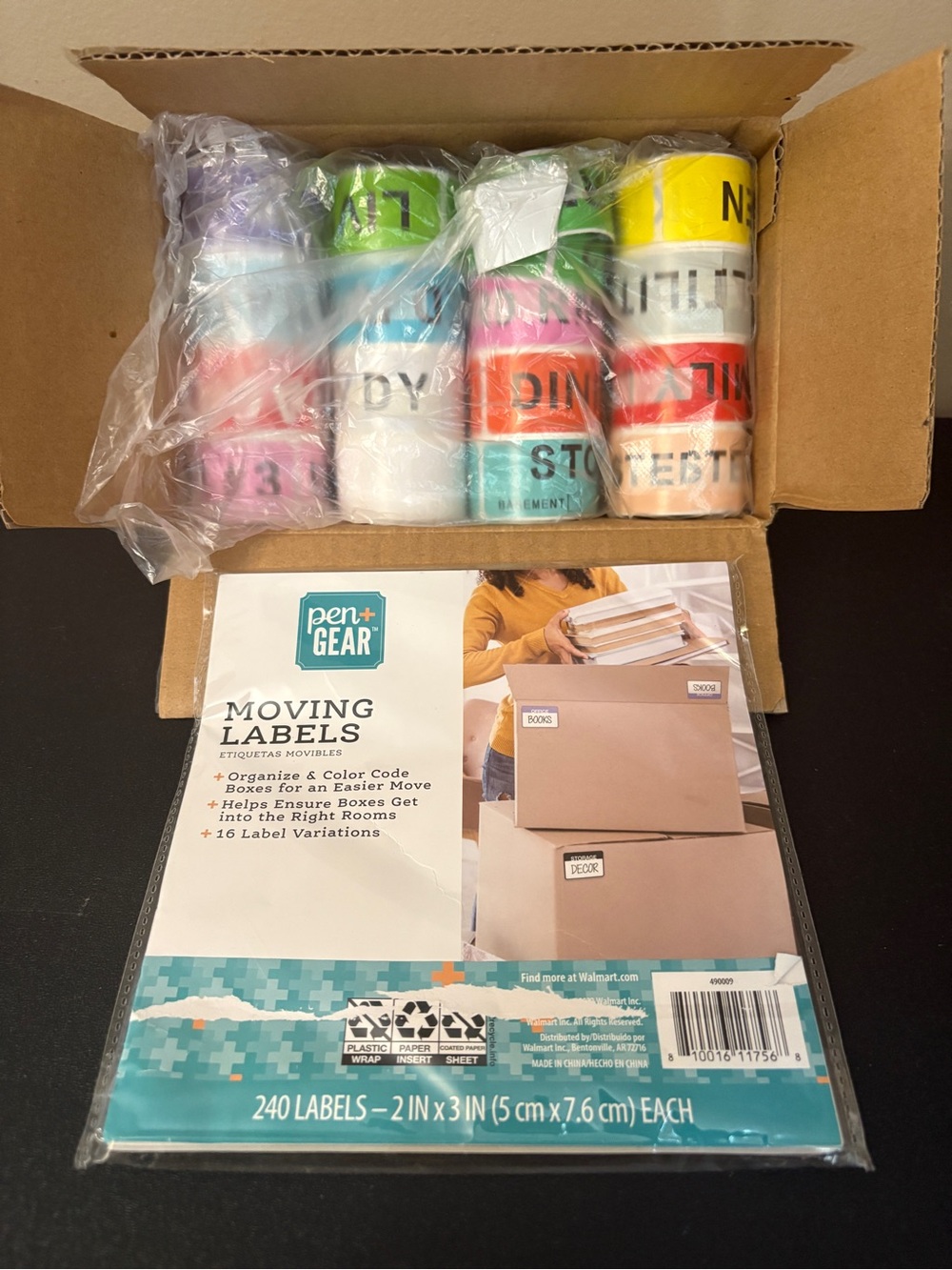 Home Moving Labels - Set of 2 - Color Coded for Easy ID and Organization